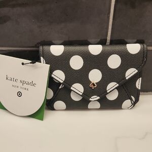 Kate Spade Target Collab Black and White Polka Dot Card Wallet